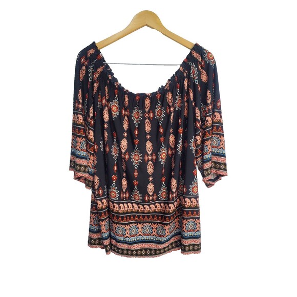 Black & Orange Westport 1962 Womens Blouse Size 2X - Picture 1 of 4